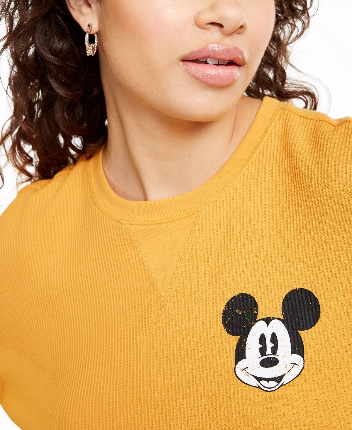 Camiseta térmica com estampa gráfica do Mickey Mouse da Disney Junior, tamanho X-S