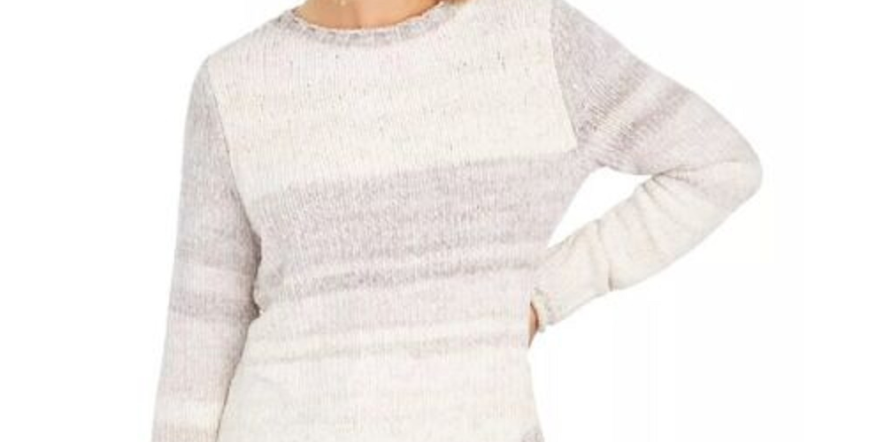 Suéter Feminino em Chenille Tingido com Estampa Espacial, Branco, Tamanho PXL