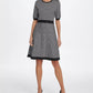 Vestido suéter DKNY Windowpane feminino cinza tamanho X-Large