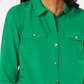 Camisa feminina com botões e estampa sólida Charter Club, verde, tamanho PXL