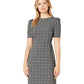 Vestido Ralph Lauren Feminino Preto Xadrez Pufe Gola Joia Acima Do Joelho Bainha Para Usar No Trabalho Tamanho 10