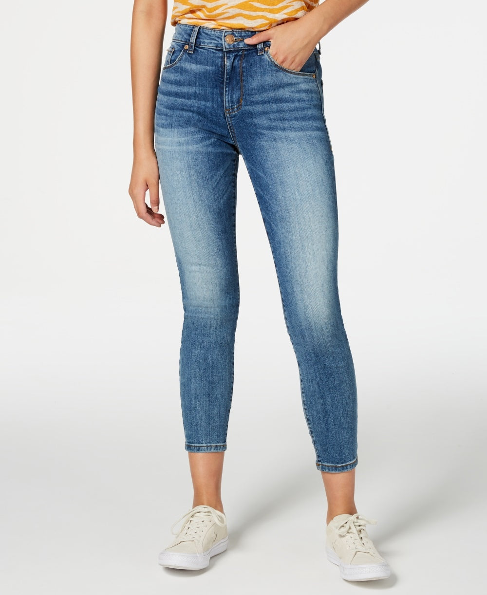 Calça jeans skinny feminina Brittany de cintura alta e tornozelo azul STS 31