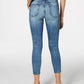 Calça jeans skinny feminina Brittany de cintura alta e tornozelo azul STS 31
