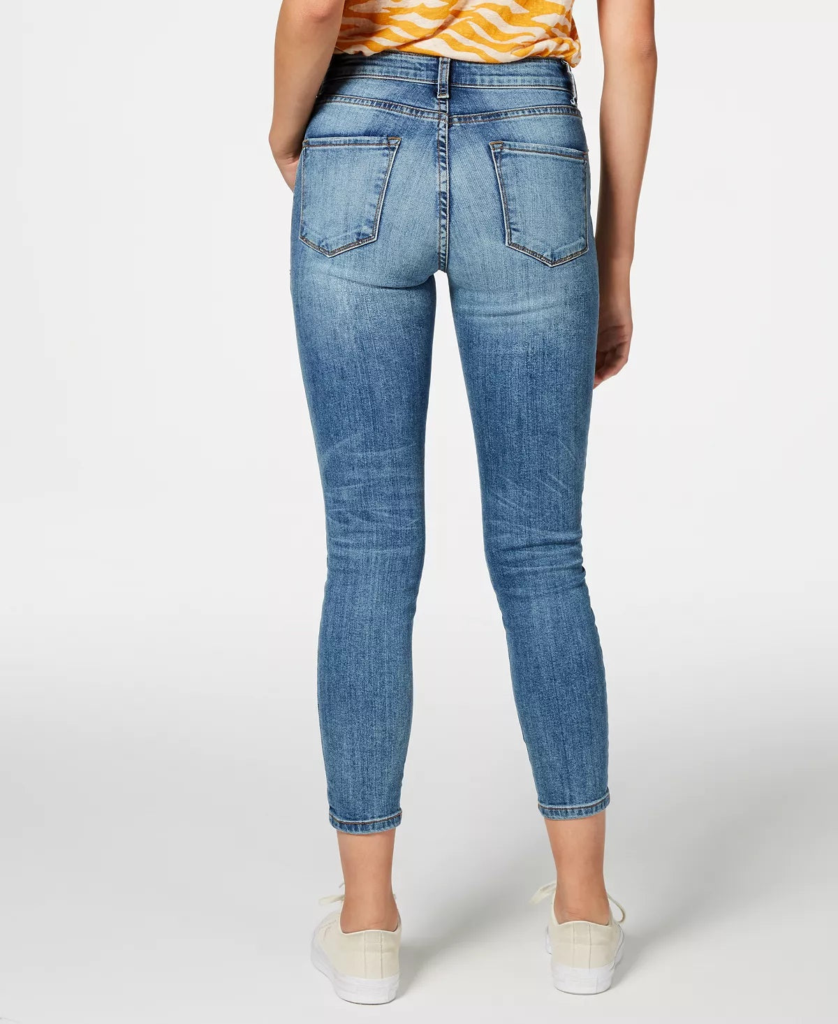 Calça jeans skinny feminina Brittany de cintura alta e tornozelo azul STS 31