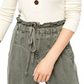 Suéter feminino Free People, manga comprida, gola V, branco, tamanho extragrande