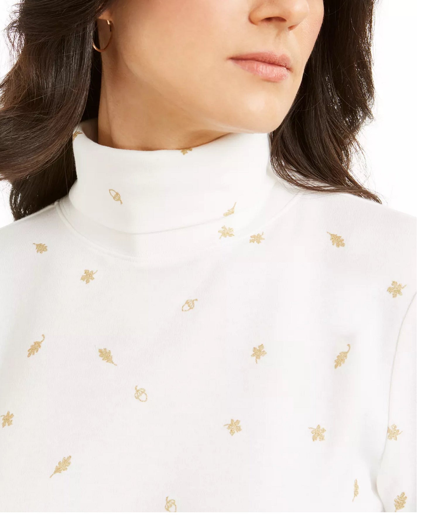 Karen Scott Feminino Outono Vento Gola Alta Branca Tamanho Médio