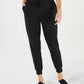 Calça jogger feminina Karen Scott Sport com cordão na cintura, preta, tamanho X-S