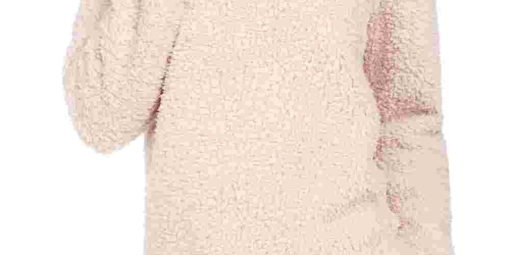 Camiseta feminina estilo &amp; Company, rosa, pele sintética, lisa, manga comprida, gola alta, suéter rosa-PXL