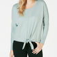 Suéter feminino com amarração frontal, verde, tamanho XX-G, da Style &amp; Co