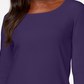 Karen Scott Blusa feminina de algodão com decote redondo, roxa, tamanho grande