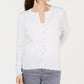 Cardigan texturizado feminino Charter Club, branco, tamanho pequeno