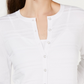 Cardigan texturizado feminino Charter Club, branco, tamanho pequeno