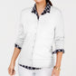 Cardigan feminino de gola redonda Petite Charter Club, branco, PL