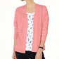 Karen Scott Cardigan Feminino Aberto na Frente Rosa Tamanho Grande