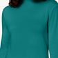 Blusa de gola alta de algodão Karen Scott feminina, azul, tamanho X-G