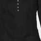 Karen Scott Top Henley Feminino com Renda Frontal Preto Tamanho X-S