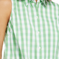 Camisa feminina com estampa xadrez e bainha amarrada, verde brilhante, tamanho 12, Charter Club
