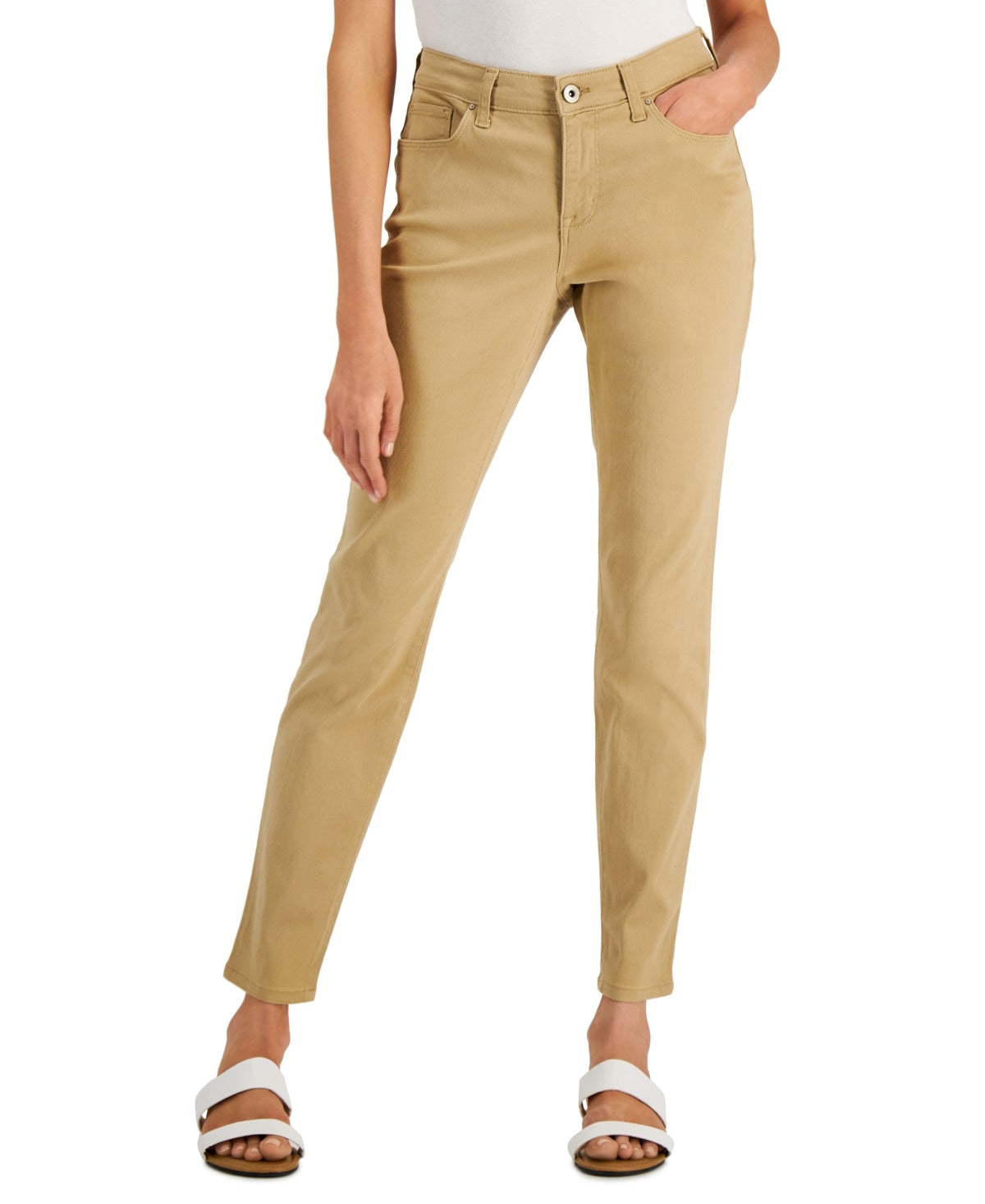 Calça jeans skinny feminina Style &amp; Co Curvy Skinny, marrom, tamanho 8