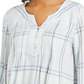 Blusa xadrez feminina estilo &amp; co com decote aberto, verde, tamanho pequeno
