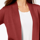 Cardigan feminino aberto na frente, tamanho XX-G, vermelho, da coleção JM