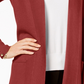 Cardigan feminino aberto na frente, tamanho XX-G, vermelho, da coleção JM