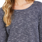 Suéter túnica mesclado com acabamento em ponta estilo &amp; co feminino, azul, tamanho pequeno