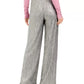 Calça feminina amassada metálica JM Collection, amarela, tamanho pequeno