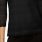 Top de renda feminino Charter Club com manga 3/4, preto, tamanho XX-G