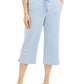 Calça Capri Karen Scott Feminina com Cordão na Cintura Azul Tamanho P