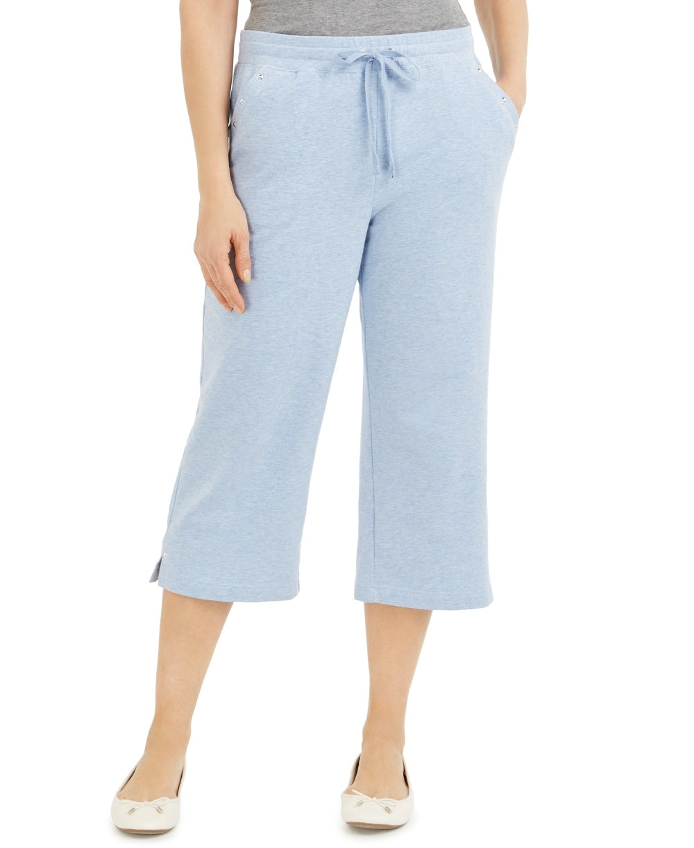 Calça Capri Karen Scott Feminina com Cordão na Cintura Azul Tamanho P
