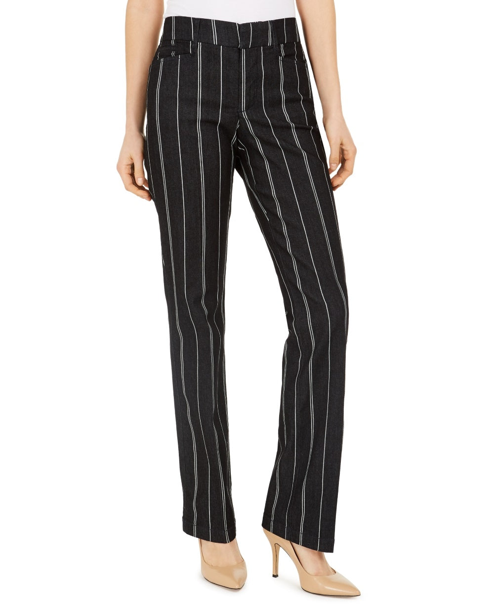 Calça jeans feminina Charter Club com listras azuis, tamanho 10