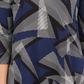 JM Collection Blusa feminina estampada com manga 3/4 e decote redondo, azul, tamanho X-S