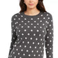 Suéter feminino Charter Club Petite Polka Dot cinza tamanho pequeno