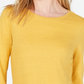 Top feminino Charter Club com acabamento em renda de algodão, amarelo, tamanho extragrande