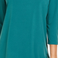 Top feminino com decote redondo e manga 3/4 da coleção JM, verde, tamanho PS