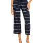Calça cropped listrada tie-dye feminina Style &amp; Co, azul-marinho, tamanho X pequeno