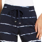 Calça cropped listrada tie-dye feminina Style &amp; Co, azul-marinho, tamanho X pequeno