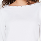 Karen Scott Top feminino de algodão com decote canoa e tachas, tamanho PL, branco