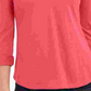 Charter Club Supima Cotton Top Feminino com Gola Dividida, Vermelho, Tamanho Pequeno