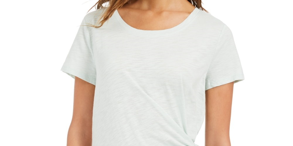 Top feminino com amarração lateral, verde, tamanho pequeno, estilo &amp; co