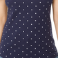 Karen Scott Blusa feminina de algodão com decote canoa e estampa bordada, tamanho P, azul