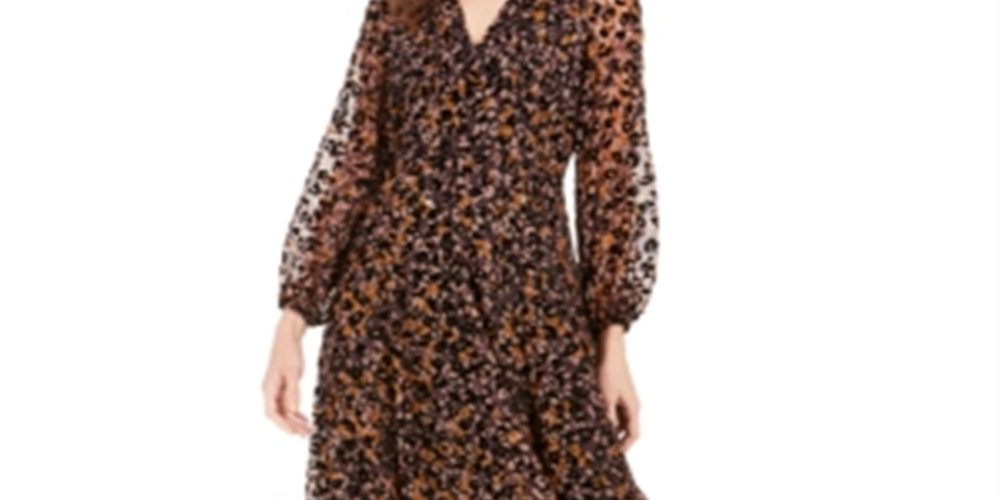 Vestido feminino Tommy Hilfiger em veludo queimado MIDI marrom tamanho 12