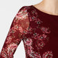 Charter Club Blusa de malha com estampa floral feminina, tamanho vinho, tamanho PL