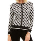 Cardigan feminino estampado em lurex Charter Club, preto, tamanho extragrande