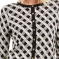 Cardigan feminino estampado em lurex Charter Club, preto, tamanho extragrande