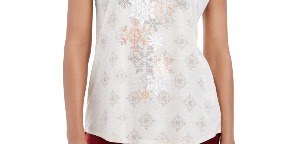 Blusa feminina pequena com estampa de floco de neve, cinza, tamanho pequeno, médio