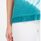 Blusa feminina estilo &amp; co com babados e tingimento tie-dye, azul, tamanho pequeno