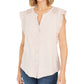 Camisa feminina sem mangas com ilhós Style &amp; Co, bege, tamanho médio