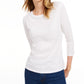 Camiseta feminina lisa com manga 3/4 Maison Jules, branca, tamanho XS