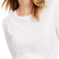 Camiseta feminina lisa com manga 3/4 Maison Jules, branca, tamanho XS